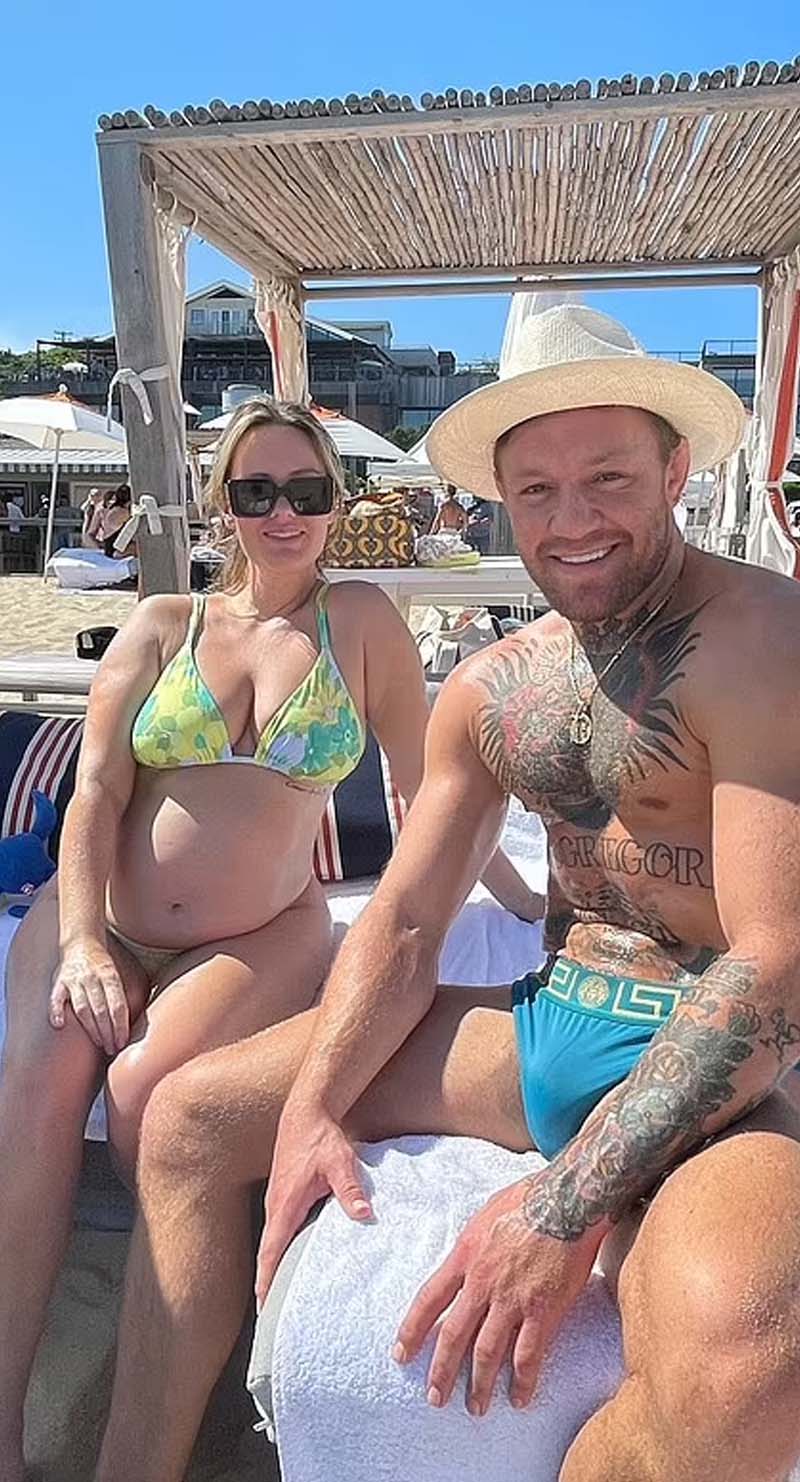 Conor McGregor is spotted at beach with pregnant fiancée