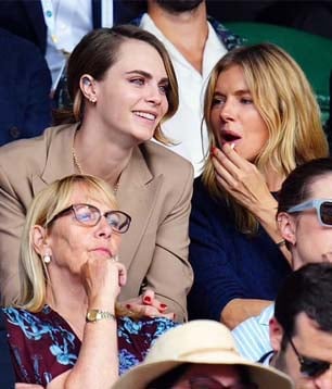 Cara Delevingne enjoys Wimbledon with partner Minke