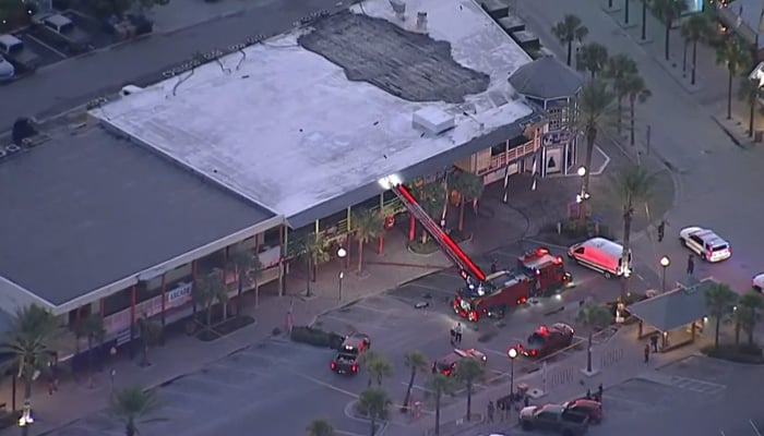 An aerial view of Alligator & Wildlife Discovery Center in Madeira Beach, Florida can be seen where fire erupted on July 13, 2023. — Screengrab/YouTube/10 Tampa Bay