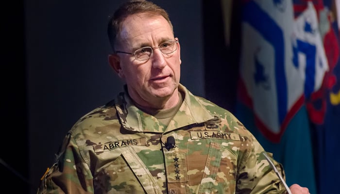 US four-star retired General Robert B. Abrams while speaking at US Army Forces Command (FORSCOM). — Facebook/US Army Command and General Staff College