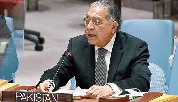 Pakistans envoy to the United Nations, Ambassador Munir Akram. — APP/File