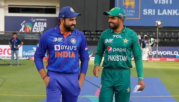 Indian skipper Rohit Sharma (left) and Pakistan captain Babar Azam. — ACC