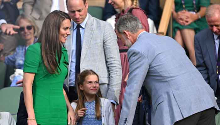 Kate Middleton meets King Felipe of Spain at Wimbledon