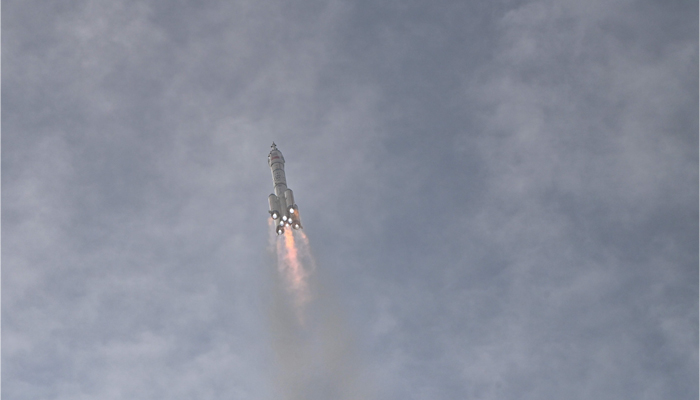 Long March-2F rocket, carrying the Shenzhou-16 Manned Space Flight Mission on May 30 2023, heading to the Tiangong space station. — AFP