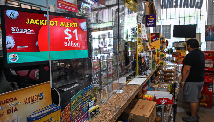 Powerball lottery tickets pictured inside a store in Homestead, Florida on July 19, 2023. — AFP