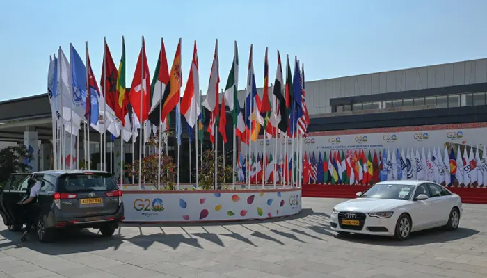 Delegates arrive at the venue in Bengaluru where a meeting under India’s G20 Presidency has begun on Feb. 22, 2023. — AFP