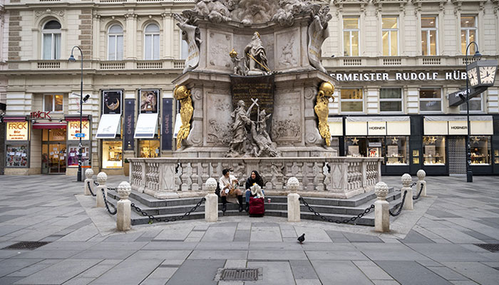 The Plague Column located on the Graben, a street in the city centre of Vienna. AFP/File