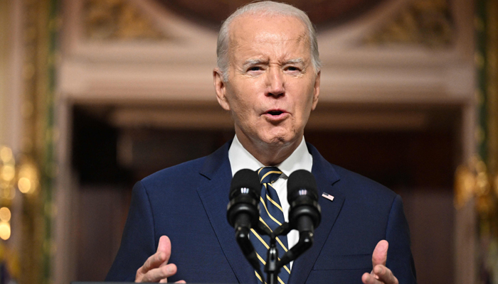 US President Joe Biden speaks at a proclamation signing ceremony in the Indian Treaty Room of the Eisenhower Executive Office Building, next to the White House on July 25, 2023. — AFP