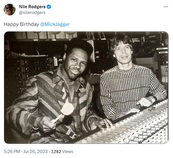 Nile Rodgers with Sir Mick