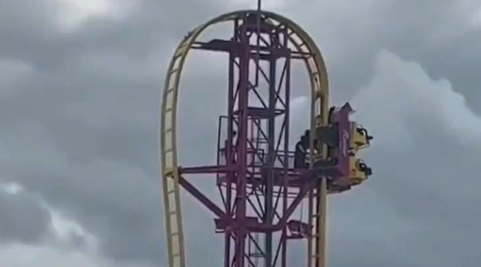 WATCH Roller coaster in UK stuck mid air