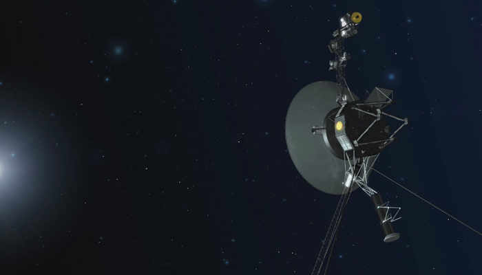 Artist concept showing Nasa’s Voyager spacecraft against a backdrop of stars. — Nasa/JPL