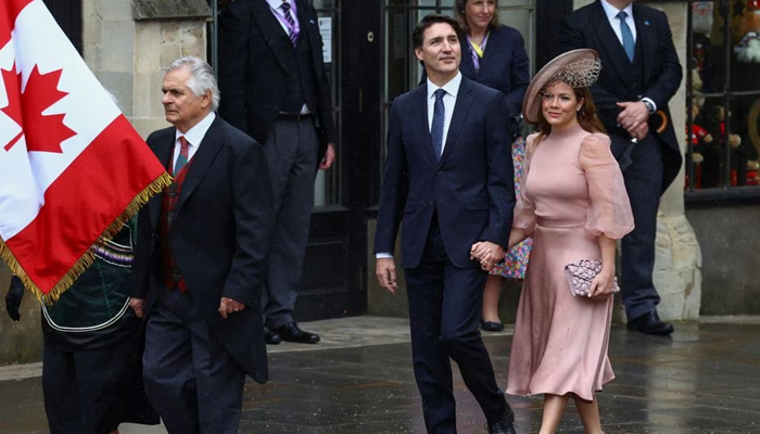 Canadas Prime Minister Justin Trudeau and his wife Sophie Trudeau walk outside Westminster Abbey ahead of Britains King Charles coronation ceremony, in London, Britain May 6, 2023. — Reuters