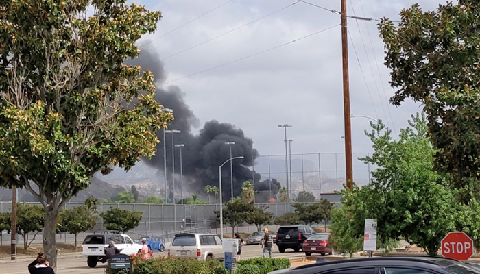 This picture shows smoke billowing after a plane crash in, California, US. — Reuters/File