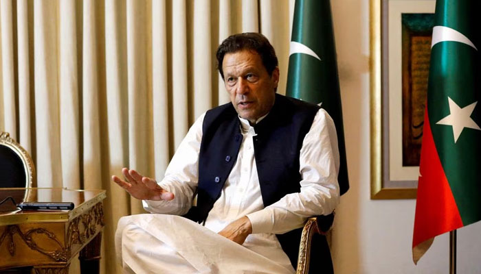 Pakistan Tehreek-e-Insaf (PTI) Chairman Imran Khan speaks with Reuters during an interview in Lahore on March 17, 2023. — Reuters