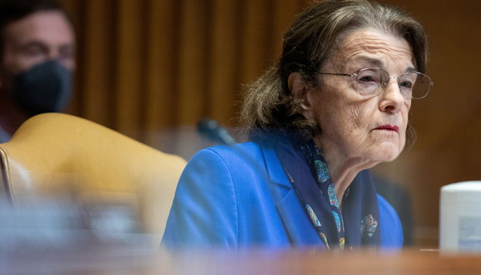 Sen. Dianne Feinstein, D-Calif., attends Senate appropriations hearing in the defence subcommittee at the Capitol in Washington, US, May 3, 2022. — Reuters