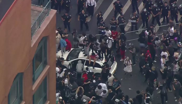 The scene outside Union Square station in New York. CBS