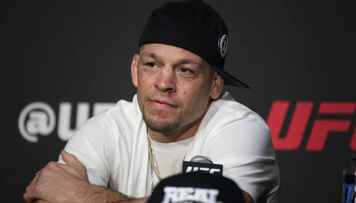 Nate Diaz speaks to the media following his victory at UFC 279 on September 9, 2022.— Getty