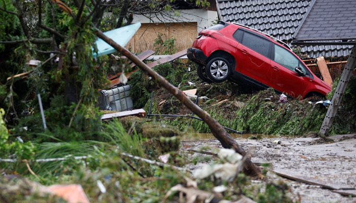 A view of a flooded road in Nazarje, Slovenia. — Reuters/File