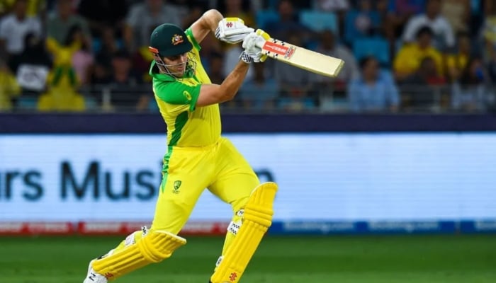 Mitchell Marsh hits a shot during a game. — AFP/File