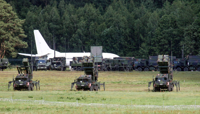 Patriot long-range air defence systems of the German Bundeswehr armed forces are deployed at Vilnius Airport ahead of the upcoming NATO Summit in Vilnius, Lithuania on July 7, 2023. — AFP