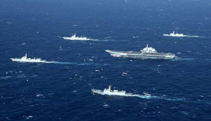 A Chinese navy formation during military drills in the South China Sea on January 2, 2017 — AFP/Files