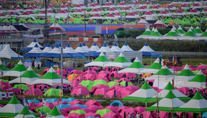 A general view shows the campsite of the World Scout Jamboree in Buan, North Jeolla province on August 5, 2023. — AFP