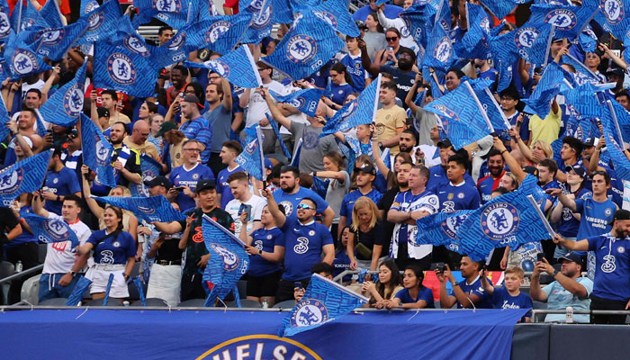 Chealsea fans cheer during a pre-season friendly football match between Chelsea FC and Borussia Dortmund BVB at Soldier Field in Chicago, Illinois, on August 2, 2023.—AFP