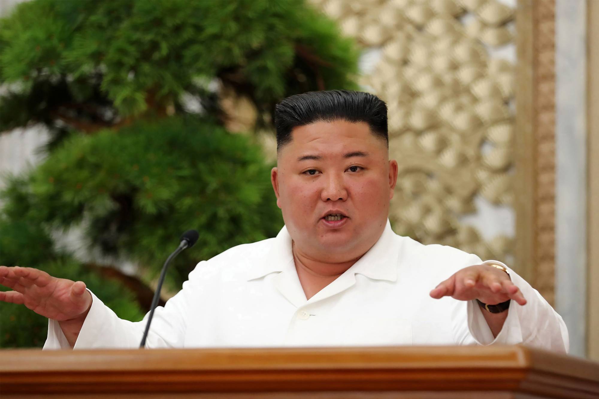 North Koreas leader Kim Jong Un addressing a committee meeting — AFP/File