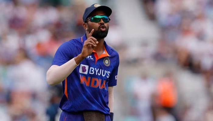 Indias Hardik Pandya reacts during a match against England at the Oval in London, United Kingdom on July 12, 2022. — Reuters