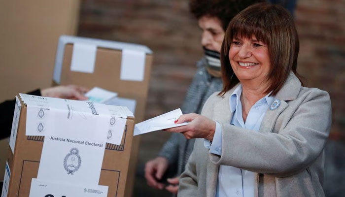 Argentine presidential pre-candidate Patricia Bullrich of Juntos por el Cambio alliance, casts her vote during Argentinas primary elections, in a polling station in Buenos Aires, Argentina August 13, 2023.—Reuters