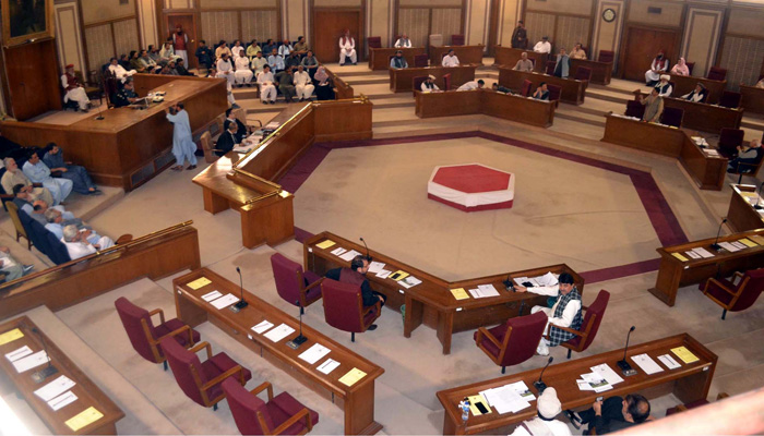 Balochistan Assembly Speaker, Jan Mohammad Jamali presides over assembly session, at Balochistan Assembly in Quetta on Tuesday, August 8, 2023. — PPI