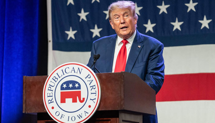 Former US president and 2024 Republican Presidential hopeful Donald Trump speaks at the Republican Party of Iowa´s 2023 Lincoln Dinner at the Iowa Events Center in Des Moines, Iowa, on July 28, 2023. — AFP/File