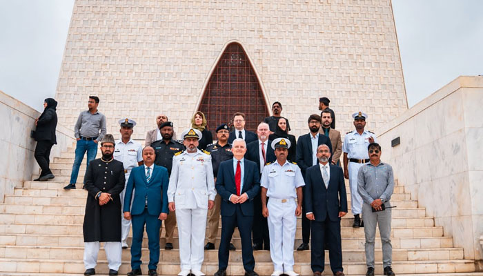 Newly-appointed US Consul General of Karachi Conrad Tribble visits the Mausoleum of Quaid-i-Azam Muhammad Ali Jinnah on August 24, 2023. — PR