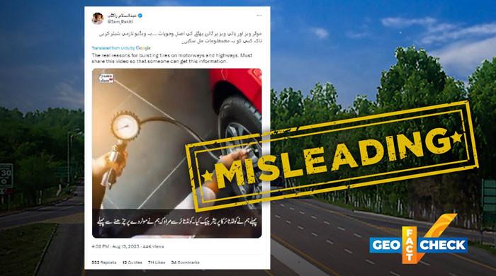 Fact-check: Incorrect tyre pressure leads to accidents on Pakistan’s ...