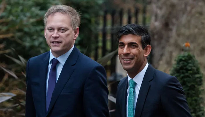 Britains Prime Minister Rishi Sunak and defence minister Grant Shapps. — AFP