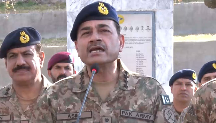 Army chief General Asim Munir addressing troops in this screengrab taken from an ISPR video. — File