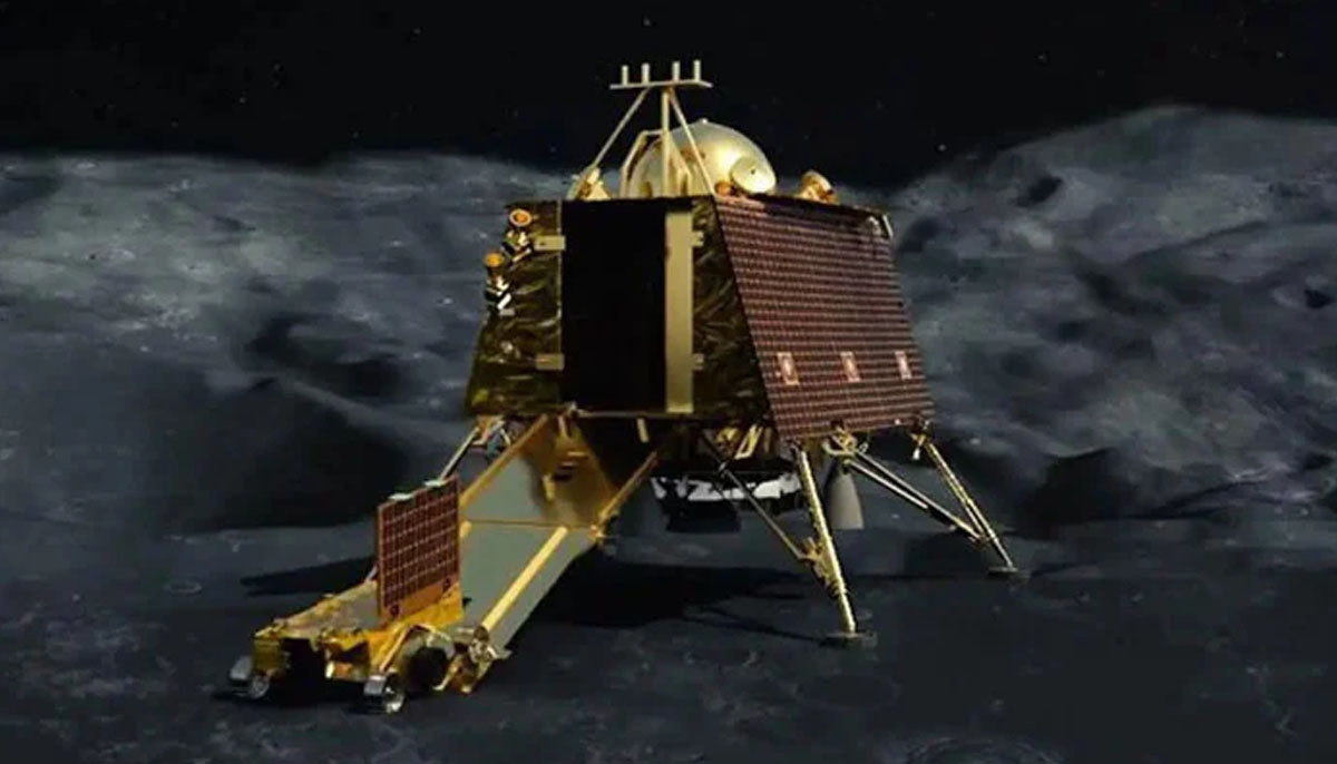 Chandrayaan-3 Vikram lander and Pragyan rover on the moon. — Isro