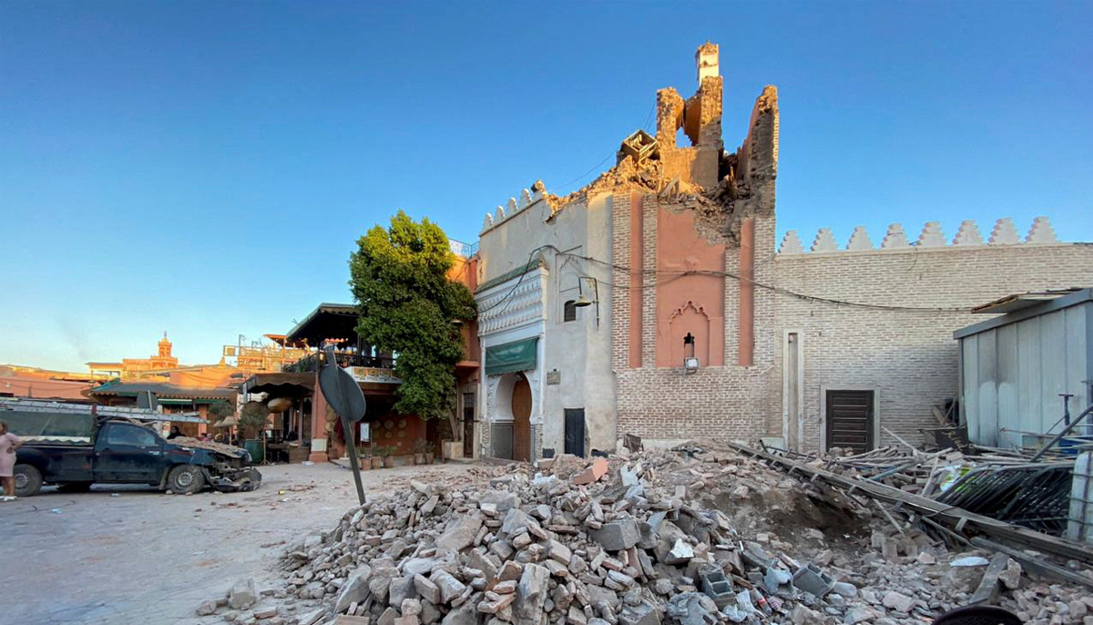 A view shows damage at an old mosque in the historic city of Marrakech, following a powerful earthquake in Morocco, September 9, 2023. — Reuters