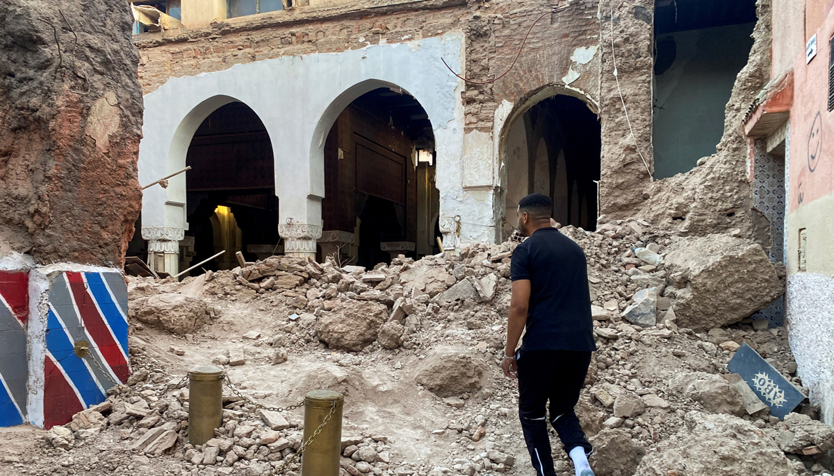 A man looks at damage in the historic city of Marrakech, following a powerful earthquake in Morocco, September 9, 2023. — Reuters