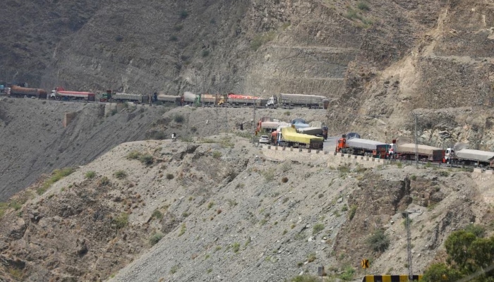 Trucks loaded with supplies to leave for Afghanistan are seen stranded at the Michni checkpost, after the main Pakistan-Afghan border crossing closed after clashes, in Torkham, Pakistan September 7, 2023. — Reuters