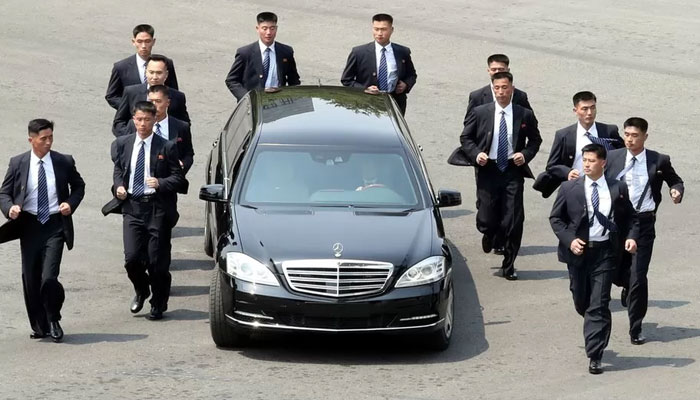 Kim Jong Un also uses luxury cars and favours the Mercedes-Benz S-Class.—Korea Summit Press Pool