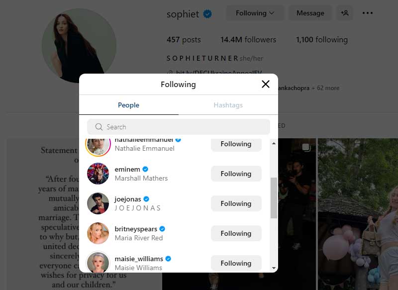 Sophie Turner, Joe Jonas continue to follow each other