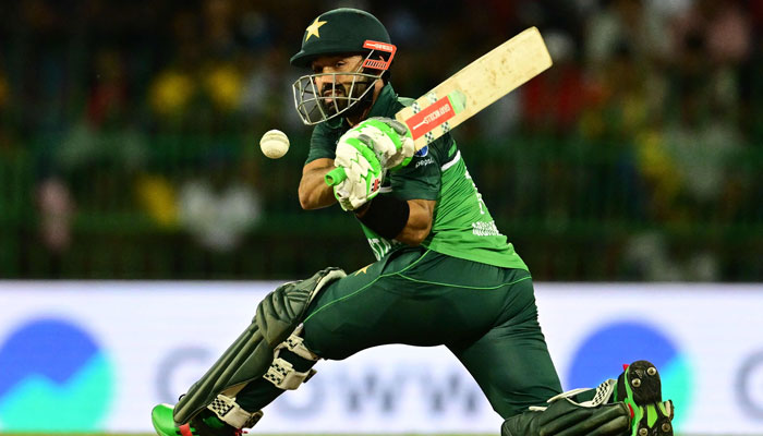 Mohammad Rizwan plays a shot during the Asia Cup 2023 Super Four ODI match between Sri Lanka and Pakistan at the R Premadasa Stadium in Colombo on September 14, 2023. — AFP