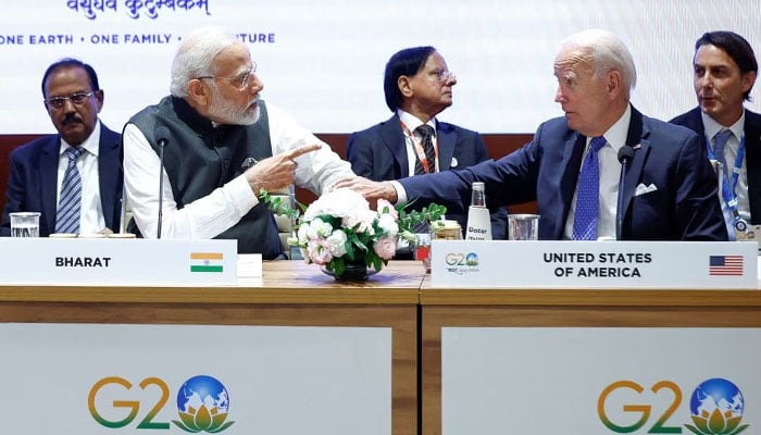 US President Joe Biden (right) and Indian Prime Minister Narendra Modi attend the Partnership for Global Infrastructure and Investment event on the day of the G20 summit in New Delhi, India, September 9, 2023. — Reuters/File