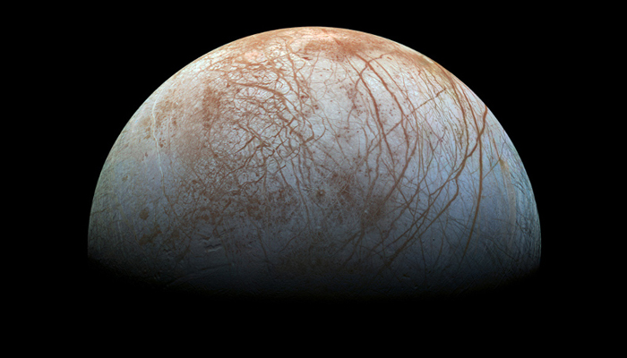 This image released on November 26, 2016, shows Jupiter’s moon Europa. — Nasa/JPL-Caltech/SETI Institute