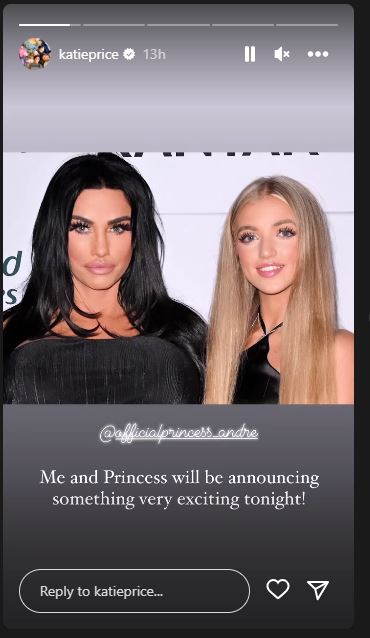 Katie teased her 2.6 million Instagram followers with an exciting announcement