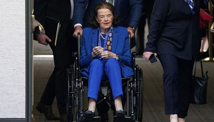 US Senator Dianne Feinstein (D-CA) is brought to a Senate Judiciary Committee executive business meeting to vote on legislation and pending nominations before the committee, on Capitol Hill in Washington, US, May 11, 2023. — Reuters