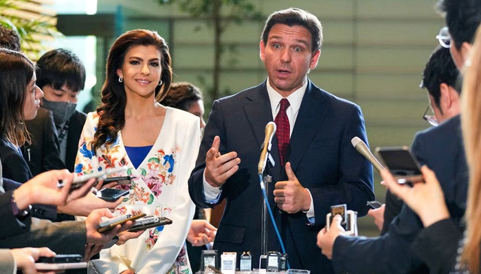 Florida Governor Ron DeSantis talks with journalists after meeting Japanese Prime Minister Fumio Kishida at the latters official residence in Tokyo, Japan, on April 24, 2023. — Reuters