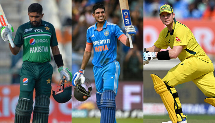 Pakistans skipper Babar Azam (left), Indias Shubman Gill (middle) and Australias Steve Smith. — AFP/File