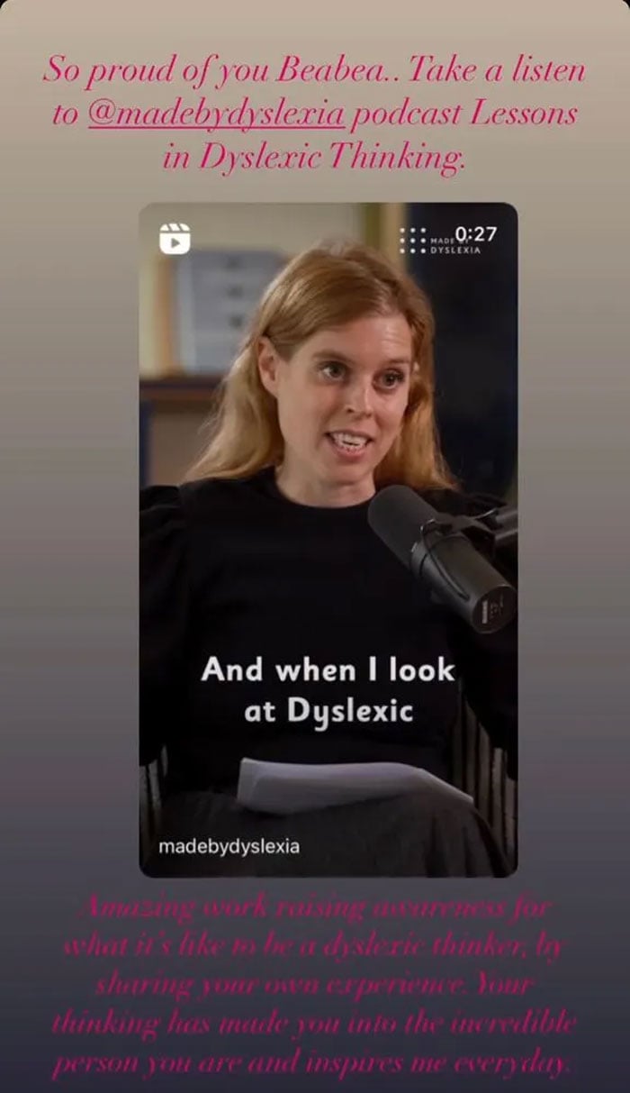 Princess Beatrice shares personal dyslexia struggle Eugenie is